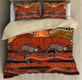 Aboriginal Bedding Set, Australia Kangaroo running Lizard Art Bedding Set TR2306202-Bedding Set-Huyencass-US Twin-Vibe Cosy™