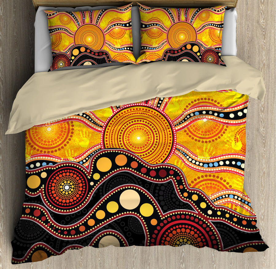 Aboriginal Australia Indigenous Flag Circle Dot Painting Art Bedding Set TR2906202-Bedding Set-Huyencass-US Twin-Vibe Cosy™