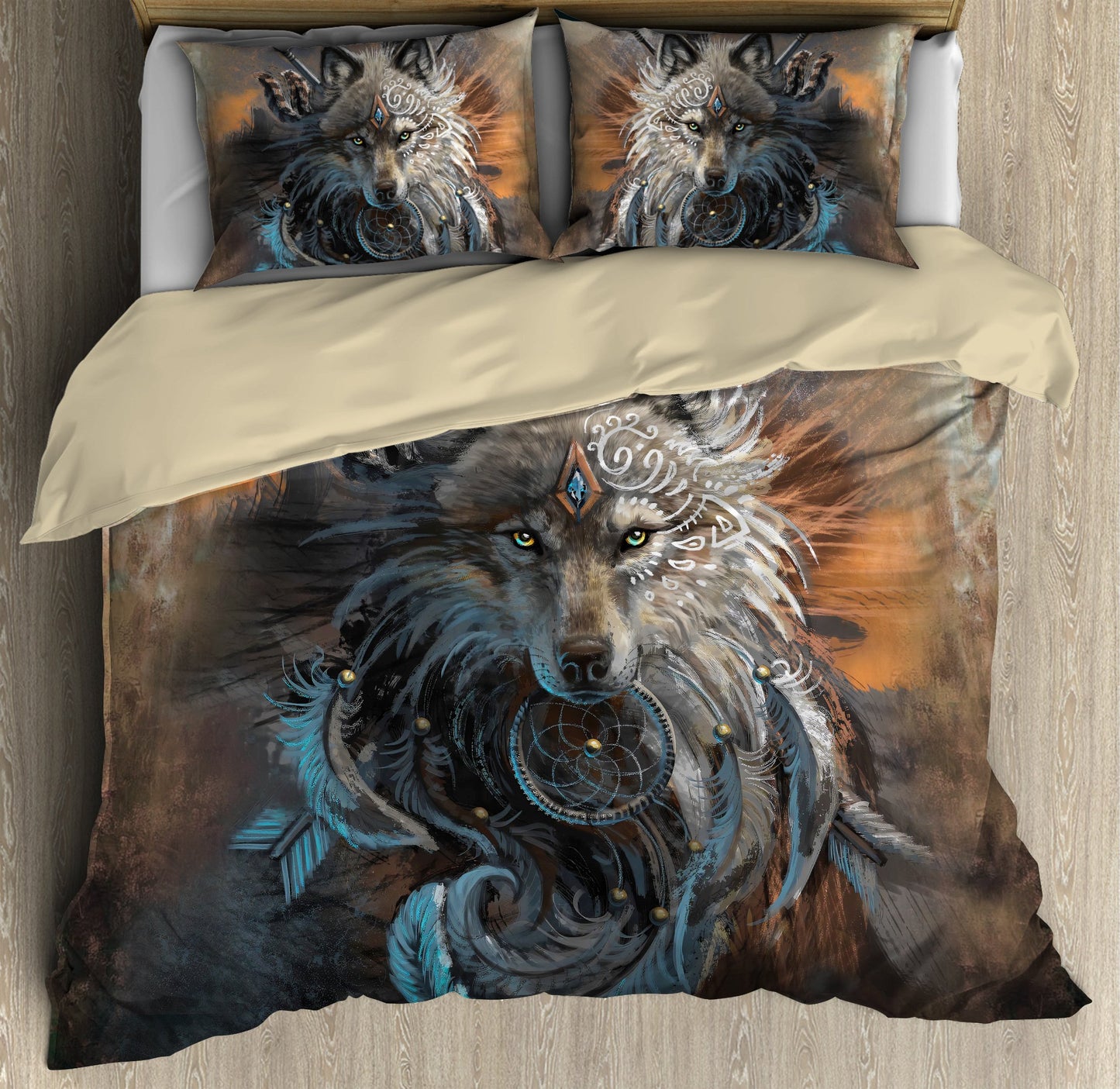 Native American Wolf Bedding Set MEI