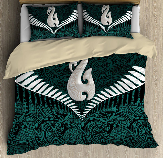 Aoteatoa New Zealand Maori Bedding Set Kiwi Silver Fern TR2007202S