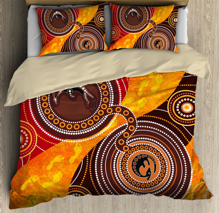 Aboriginal Kangaroo Australia Indigenous Painting Art Bedding Set TR0307202-Bedding Set-Huyencass-US Twin-Vibe Cosy™