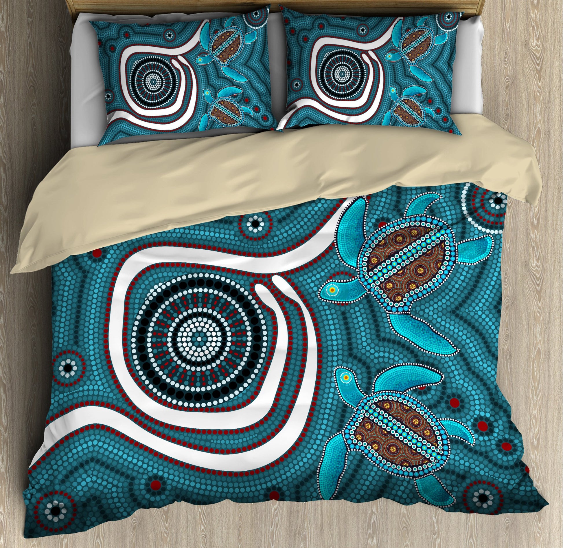 Aboriginal Turtles Australia Indigenous Painting Art Bedding Set TR0407201-Bedding Set-Huyencass-US Twin-Vibe Cosy™