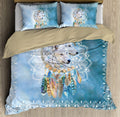 Love Gift Native American White Wolf Couple Bedding Set MEI