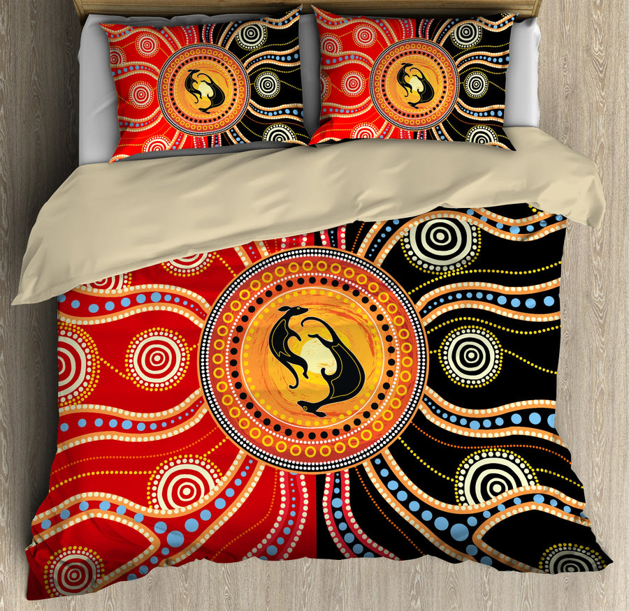 Aboriginal Kangaroo Australia Indigenous Painting Art Bedding Set TR0107202-Bedding Set-Huyencass-US Twin-Vibe Cosy™