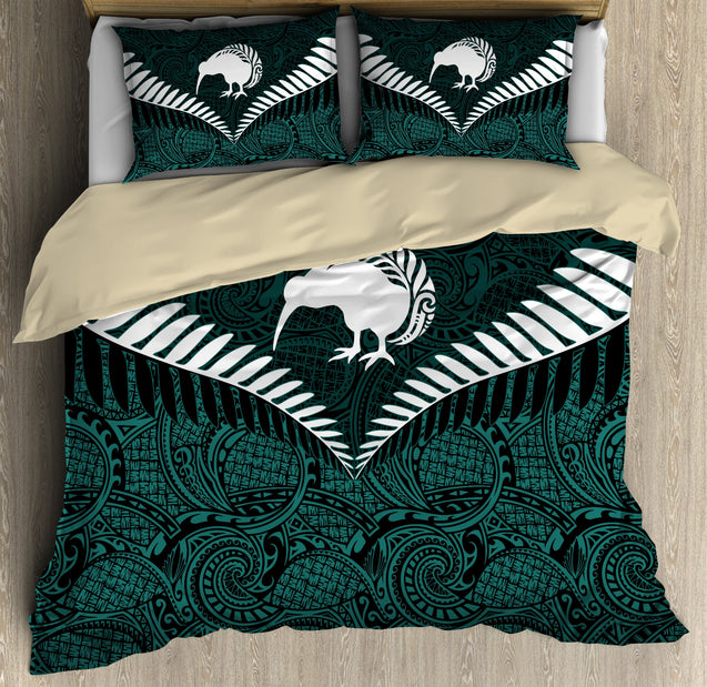 Aoteatoa New Zealand Maori Bedding Set Silver Fern TR2007201