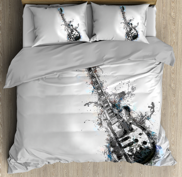 Electric Guitar Black and White Bedding Set-ML-ML-US Twin-Vibe Cosy™