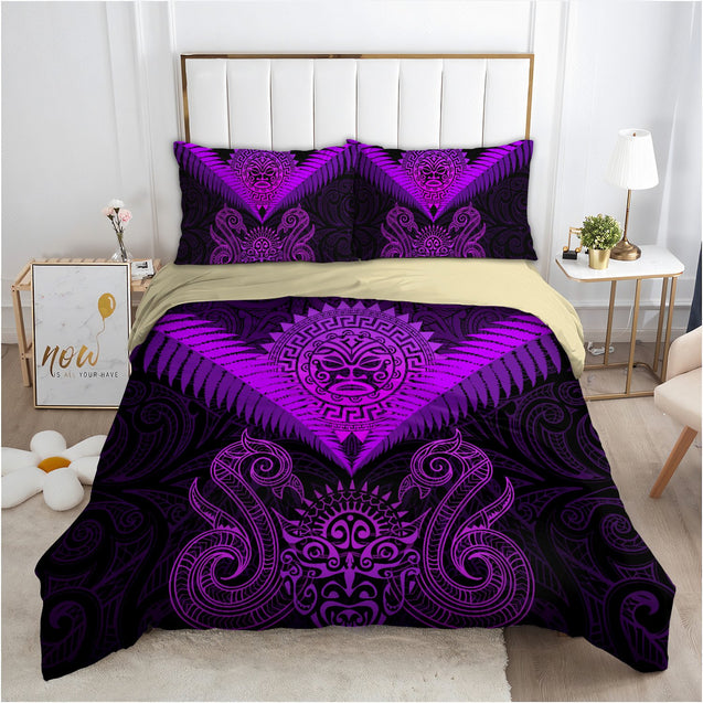 Aotearoa Bedding Set Manaia Silver Fern Purple TR1307201S