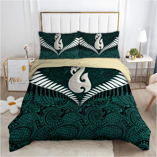 Aoteatoa New Zealand Maori Bedding Set Kiwi Silver Fern TR2007202S