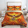 Aboriginal Eagle Power Sunset Bedding Set, Australia Indigenous Bedding Set-Bedding Set-Huyencass-Twin-Vibe Cosy™