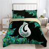 Hei Matau Fish Hook Silver Fern Maori Paua Shell Bedding set