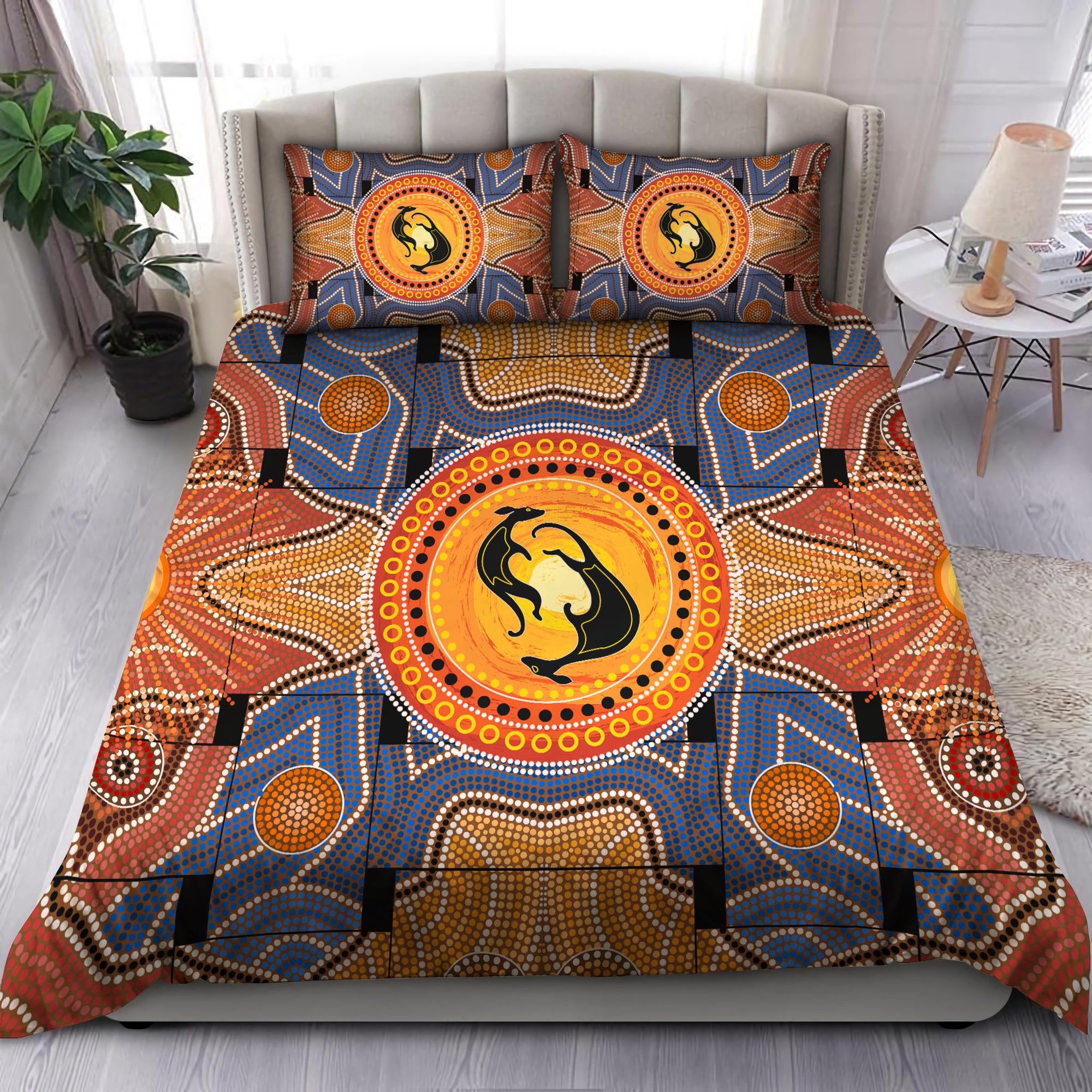 Aboriginal Kangaroos Central Australia Indigenous Painting Art Bedding Set TR0407202-Bedding Set-Huyencass-US Twin-Vibe Cosy™