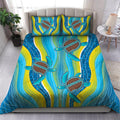 Aboriginal Bedding Set, Australia Indigenous Blue Turtles Painting Art Bedding Set TR3006201