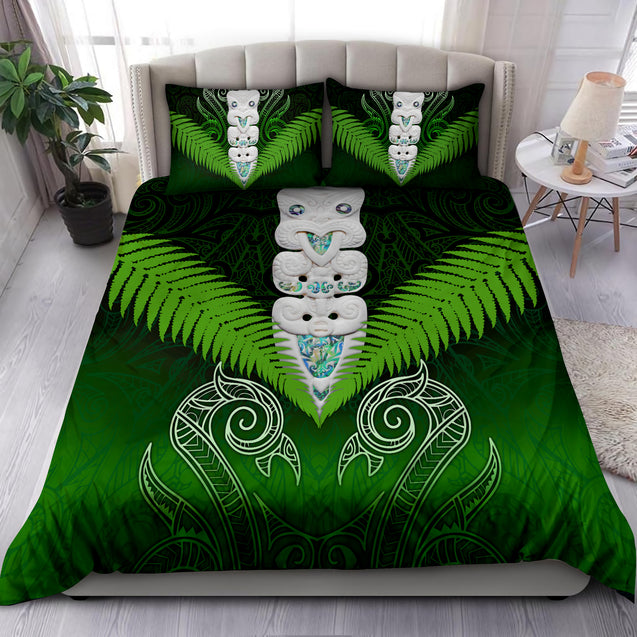 Taiaha Toa Taua Maori Warrior Silver Fern Bedding Set