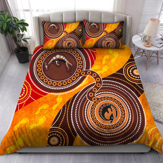 Aboriginal Kangaroo Australia Indigenous Painting Art Bedding Set TR0307202-Bedding Set-Huyencass-US Twin-Vibe Cosy™