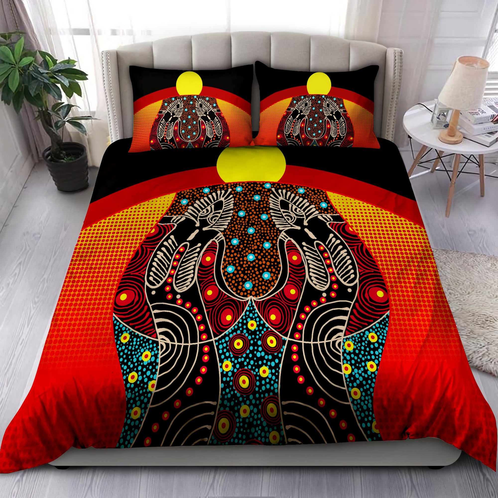 Aboriginal Australia Indigenous Together Painting Art Bedding Set