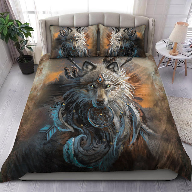 Native American Wolf Bedding Set MEI