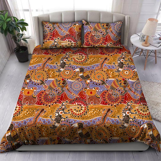 Aboriginal Bedding Set, Australia Indigenous Animals Art Bedding Set TR2506201-Bedding Set-Huyencass-US Twin-Vibe Cosy™