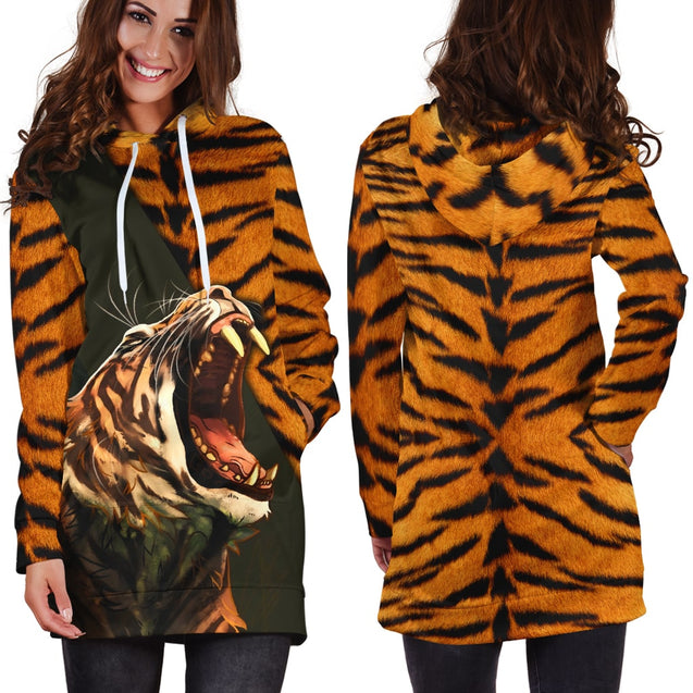 Powerful Screaming Tiger Hoodie Dress Blanket MH2008203-TQH