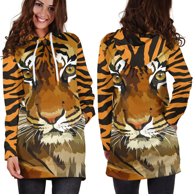 Amazing Tiger  Portrait Hoodie Dress Blanket MH2008205-TQH