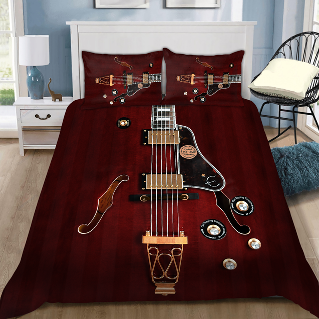 Lovely Red Electric Guitar Rock Bedding Set-ML-ML-US Twin-Vibe Cosy™