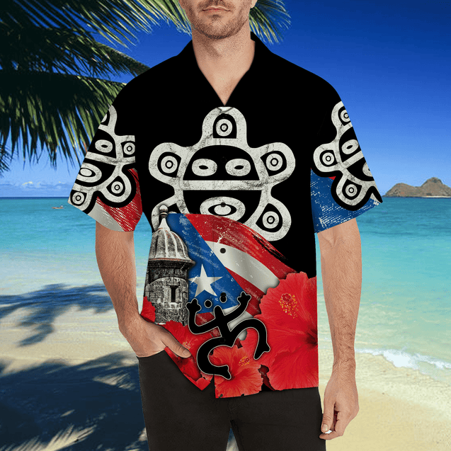 Puerto Rico Sol Taino Hawaii Shirts TH20061604S-Apparel-TQH-Hawaiian shirt-S-Vibe Cosy™