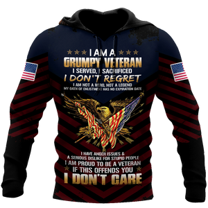 I am a Grumpy Veteran 3D all over printed shirts for men and women MH2005201-Apparel-Huyencass-Hoodie-S-Vibe Cosy™