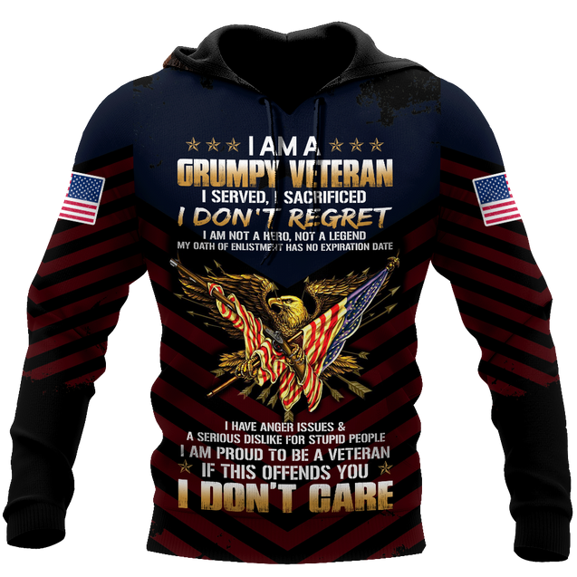 I am a Grumpy Veteran 3D all over printed shirts for men and women MH2005201-Apparel-Huyencass-Hoodie-S-Vibe Cosy™