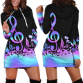 Purple Music Notes 3D All Over Printes-Apparel-HP Arts-Hoodie Dress-S-Vibe Cosy™