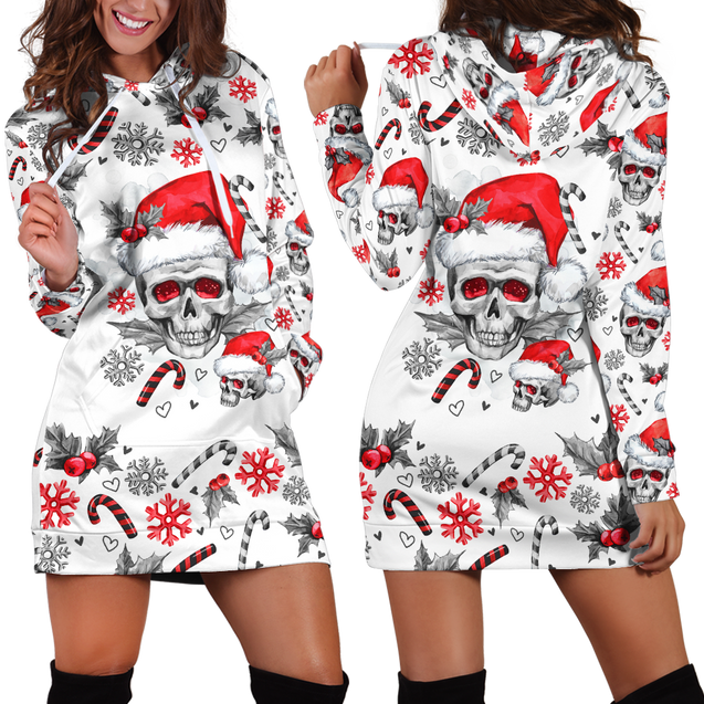 Christmas Skull Hoodie And Hoodie Dress Pi12092001