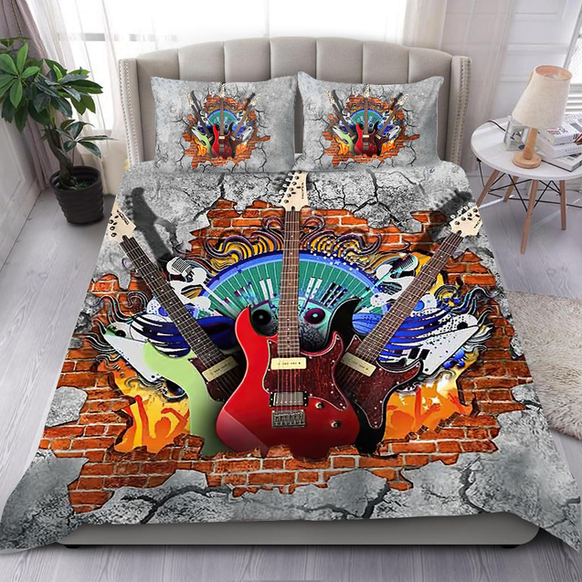 Electric Guitar Graffiti Bedding Set-ML-ML-US Twin-Vibe Cosy™