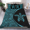 Hawaiian hibiscus turtle polynesian bedding set-circle style blue HAC300501S1-HG-HG-US Twin-Vibe Cosy™