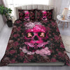 Skull Flower Breast Cancer Awareness Quilt Bedding Set HAC130605-Quilt-SUN-King-Vibe Cosy™