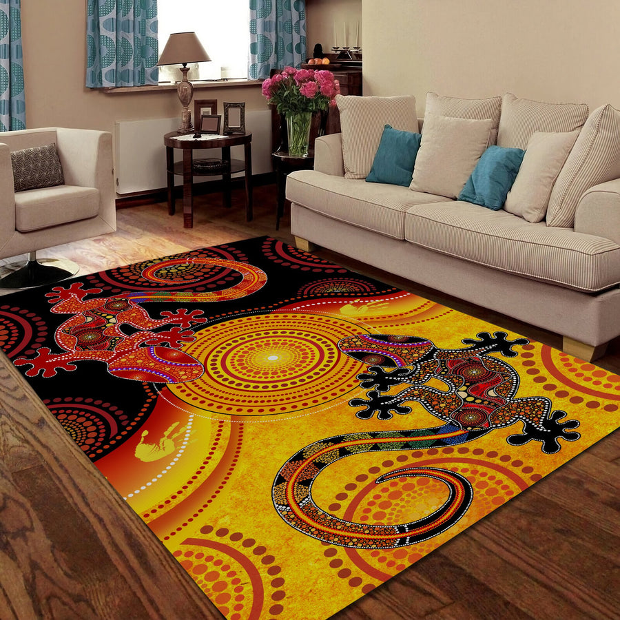 Aboriginal Australia Indigenous Lizards and the Sun Rug