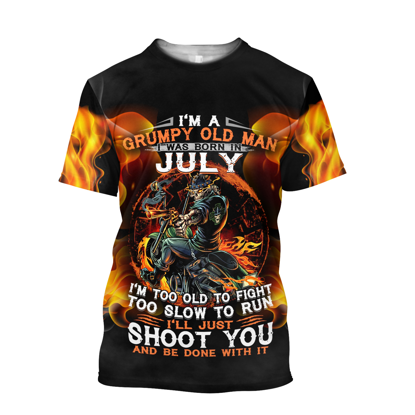 Old man with a gun MH2505201-Apparel-ML-T-Shirt-S-Vibe Cosy™