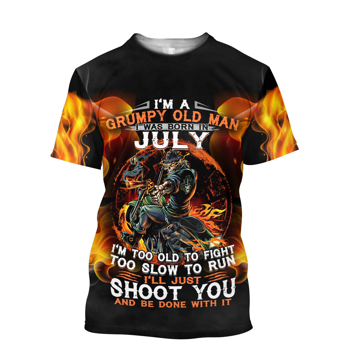 Old man with a gun MH2505201-Apparel-ML-T-Shirt-S-Vibe Cosy™