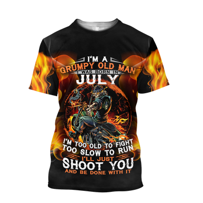 Old man with a gun MH2505201-Apparel-ML-T-Shirt-S-Vibe Cosy™