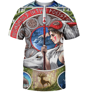 3D All Over Print Mononoke 01 Shirt-Apparel-HbArts-T-Shirt-S-Vibe Cosy™