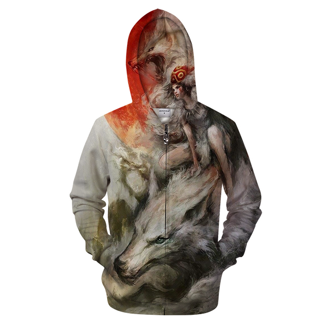 3D All Over Print Mononoke 03 Shirt-Apparel-HbArts-Zip-Up Hoodie-S-Vibe Cosy™
