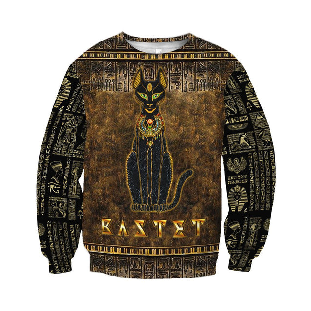 Ancient Egypt Egyptian Bastet Goddess 3D All Over Printed Clothes Hoodie MP030303-Apparel-MP-Sweatshirts-S-Vibe Cosy™