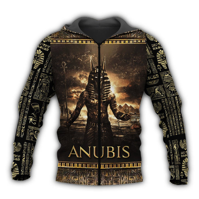 Ancient Egypt Anubis 3D All Over Printed Clothes Hoodie MP030305-Apparel-MP-Zipped Hoodie-S-Vibe Cosy™