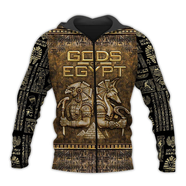 Gods Of Egyt 3D All Over Printed Clothes Hoodie MP030306-Apparel-MP-Zipped Hoodie-S-Vibe Cosy™