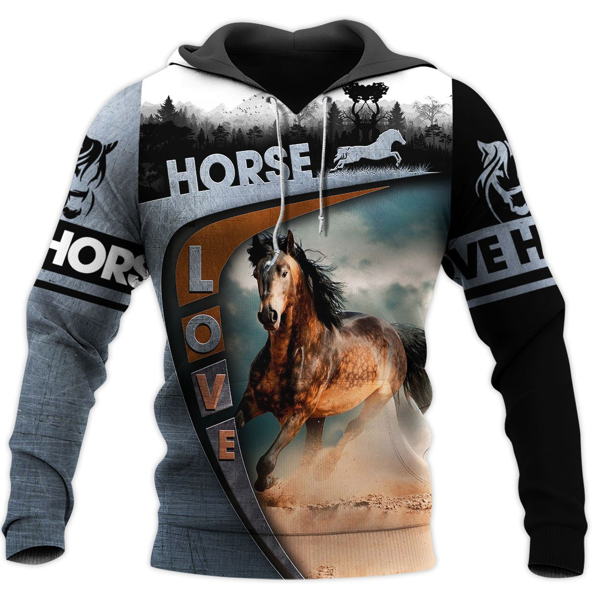 Love Horse 3D All Over Printed Shirt Hoodie For Men And Women TA041310-Apparel-TA-Hoodie-S-Vibe Cosy™