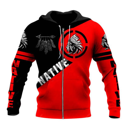 Native American 3D All Over Printed Shirt Hoodie MP100201-Apparel-MP-zip-up hoodie-S-Vibe Cosy™