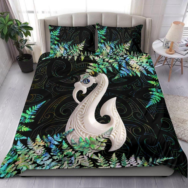 Aotearoa Bedding Set Manaia Silver Fern Paua Shell MP11072005