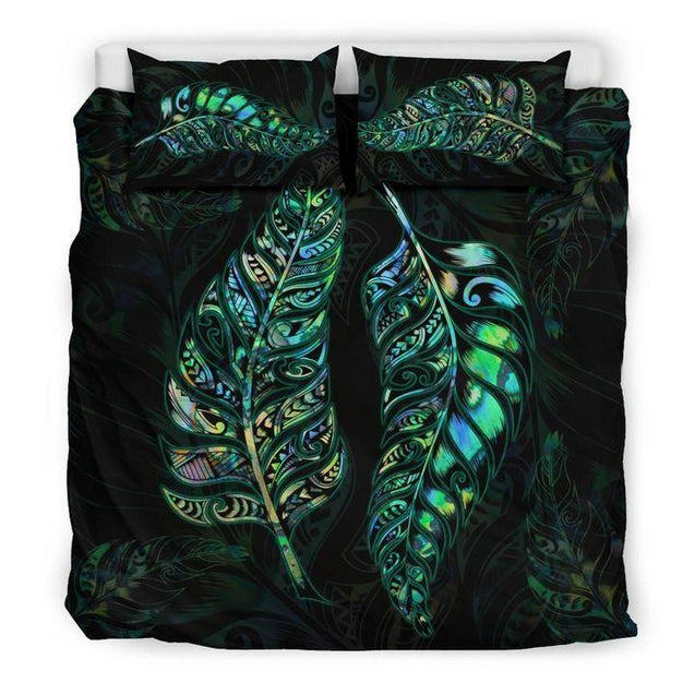 New Zealand Silver Fern Couple Bedding Set Paua Shell MP13072012