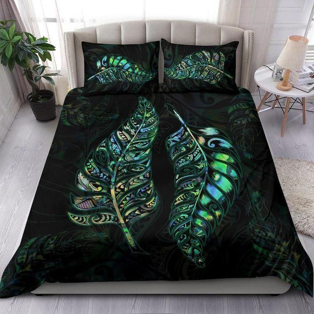 New Zealand Silver Fern Couple Bedding Set Paua Shell MP13072012