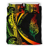 Light Silver Fern Maori Bedding Set Circle Style, Rasta MP13072020