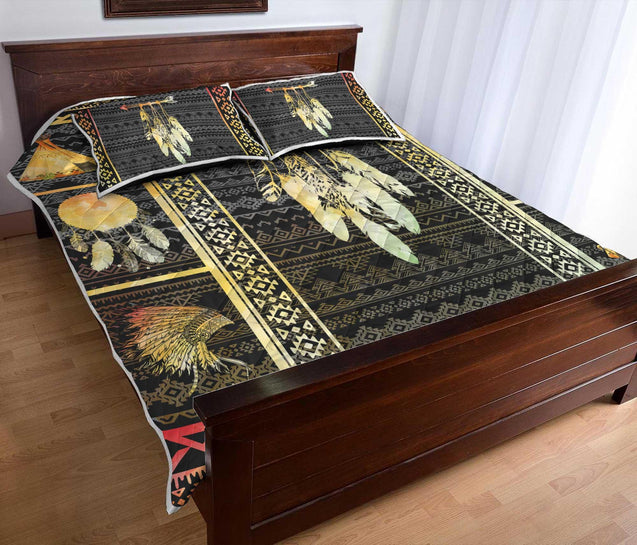 Native American Feathers Premium Quilt Bed Set MP15062002-Quilt-MP-King-Vibe Cosy™