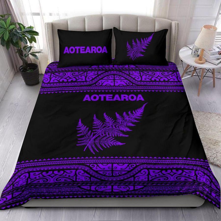 Aoteatoa New Zealand Maori Bedding Set Silver Fern - Paua Shell MP16072001