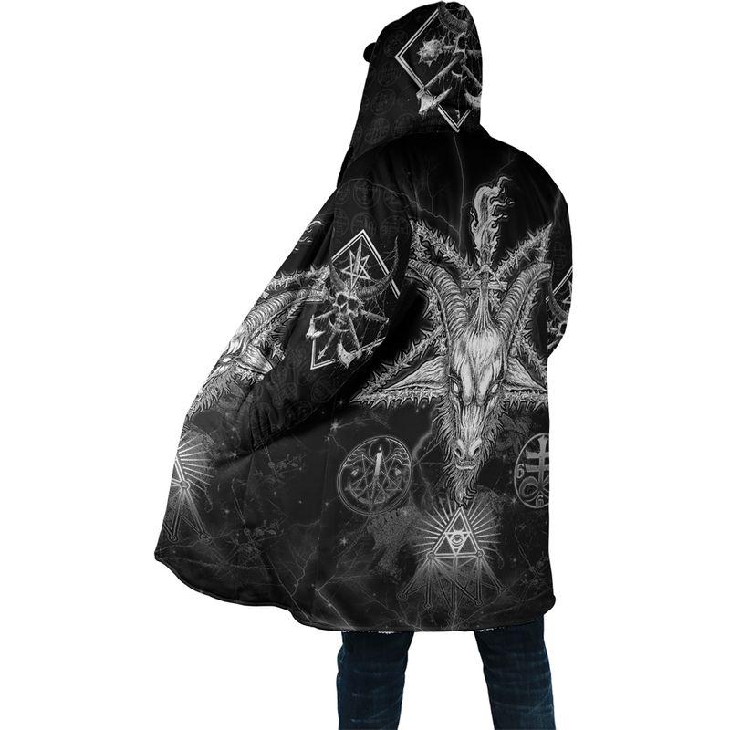Satanic Tribal 3D All Over Printed Hooded Coat MP180304-Apparel-MP-Coat-S-Vibe Cosy™